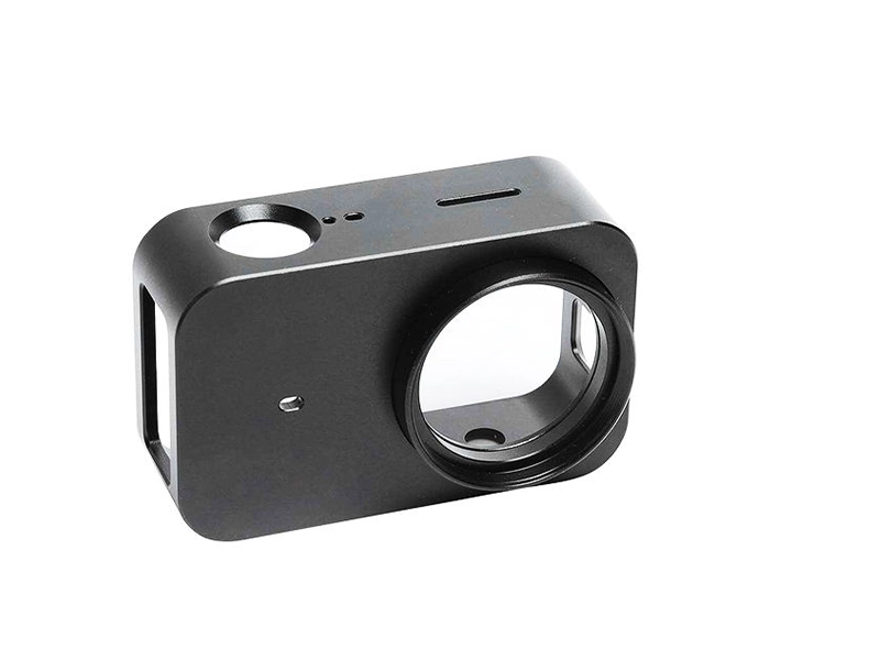 Black oxide finished machined metal housing