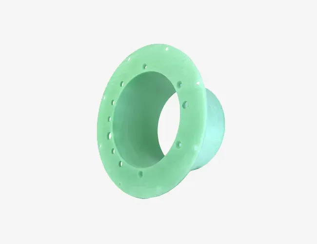 Garolite G-10 machined insulating flange component for electrical and structural machining applications