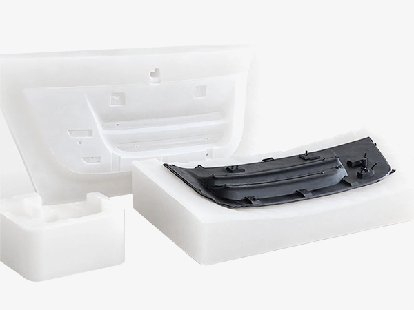 Vacuum cast plastic parts and housings with smooth surface finish